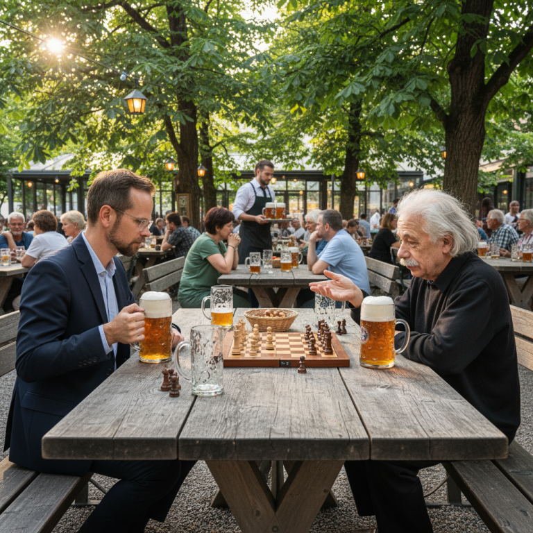 Dr. Thomas Rosog und Albert Einstein - KI generiert